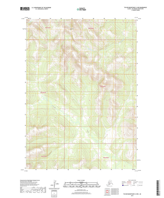 Taylor Mountains C-4 NW Alaska US Topo Map Image