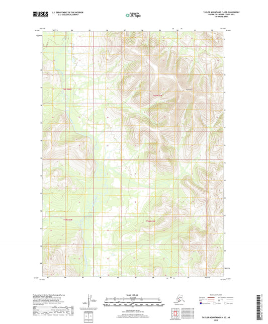Taylor Mountains C-4 SE Alaska US Topo Map Image