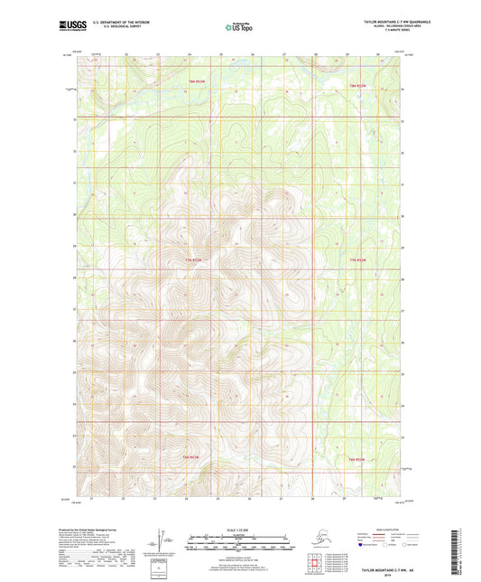 Taylor Mountains C-7 NW Alaska US Topo Map Image