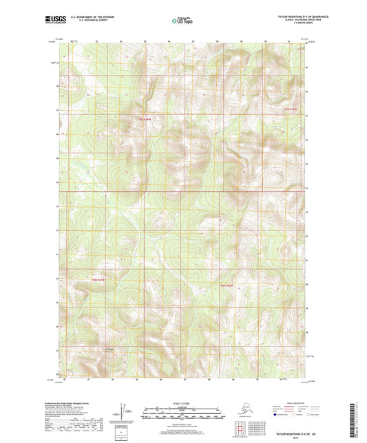 Taylor Mountains D-4 SW Alaska US Topo Map Image