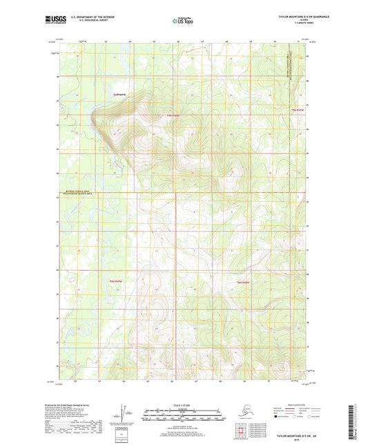 Taylor Mountains D-5 SW Alaska US Topo Map Image