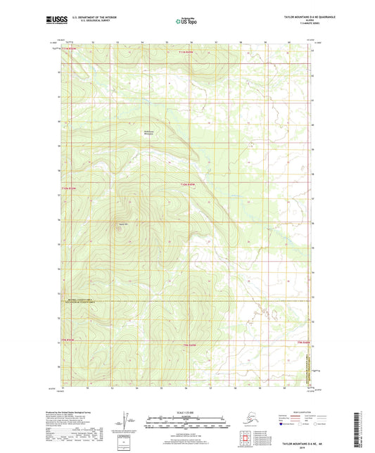 Taylor Mountains D-6 NE Alaska US Topo Map Image