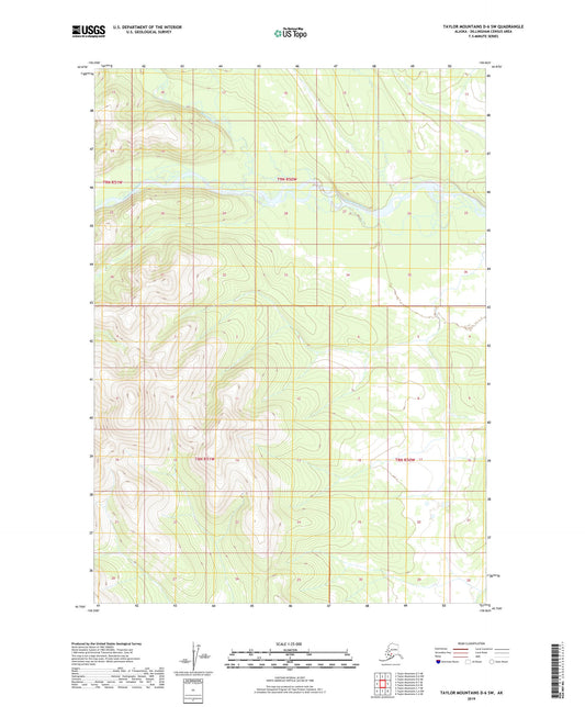 Taylor Mountains D-6 SW Alaska US Topo Map Image