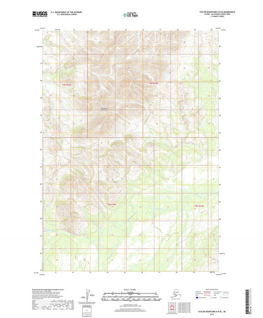 Taylor Mountains D-8 SE Alaska US Topo Map Image