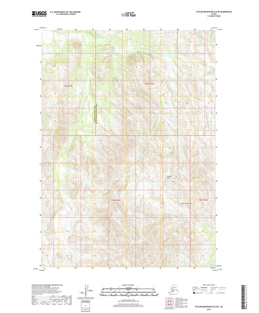 Taylor Mountains D-8 SW Alaska US Topo Map Image