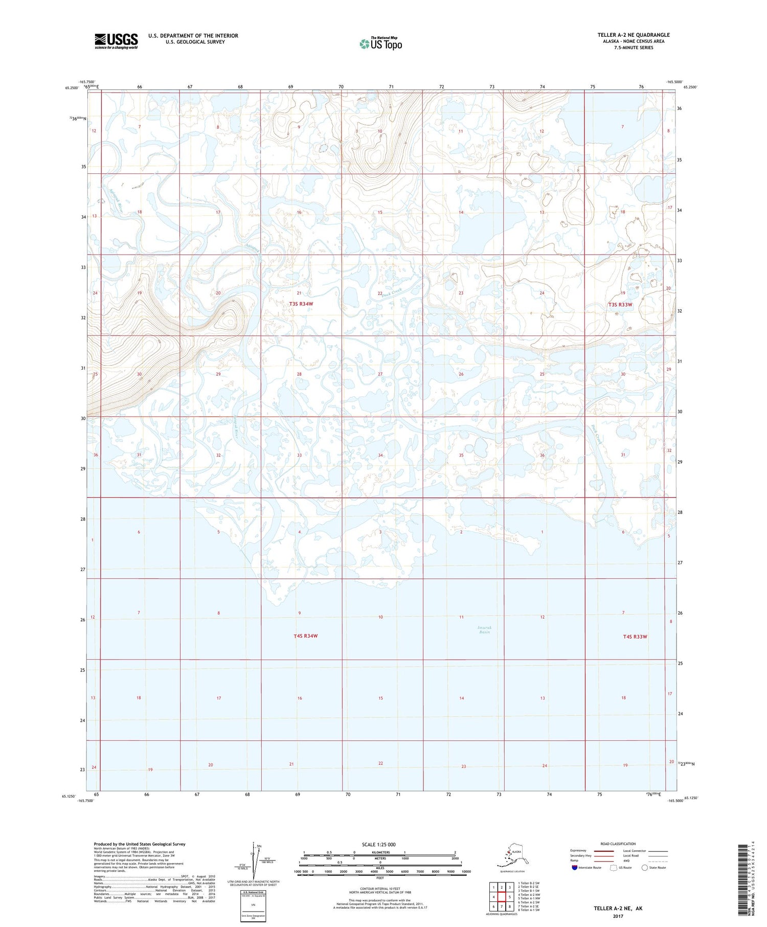 Teller A-2 NE Alaska US Topo Map Image