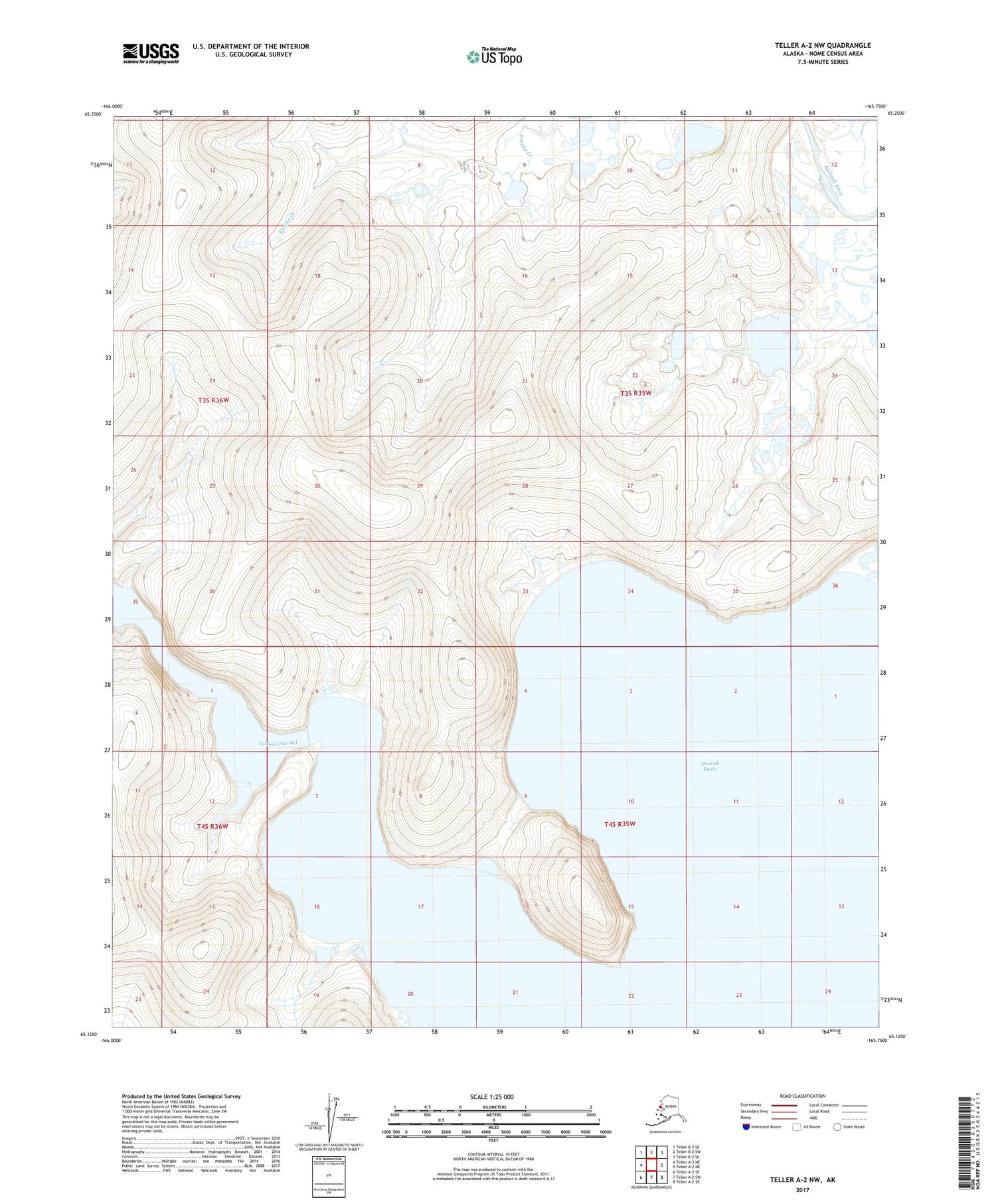 Teller A-2 NW Alaska US Topo Map Image