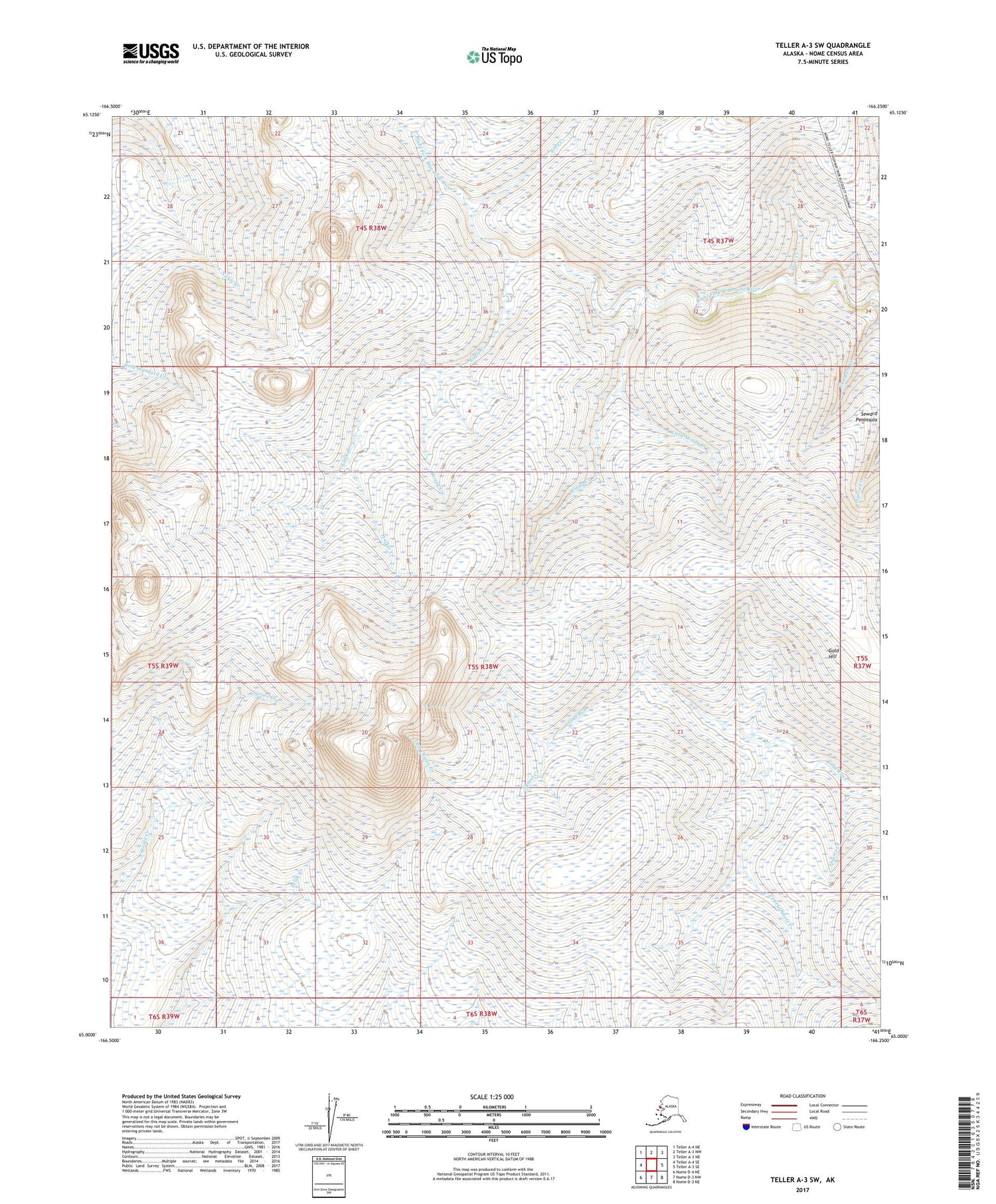 Teller A-3 SW Alaska US Topo Map Image