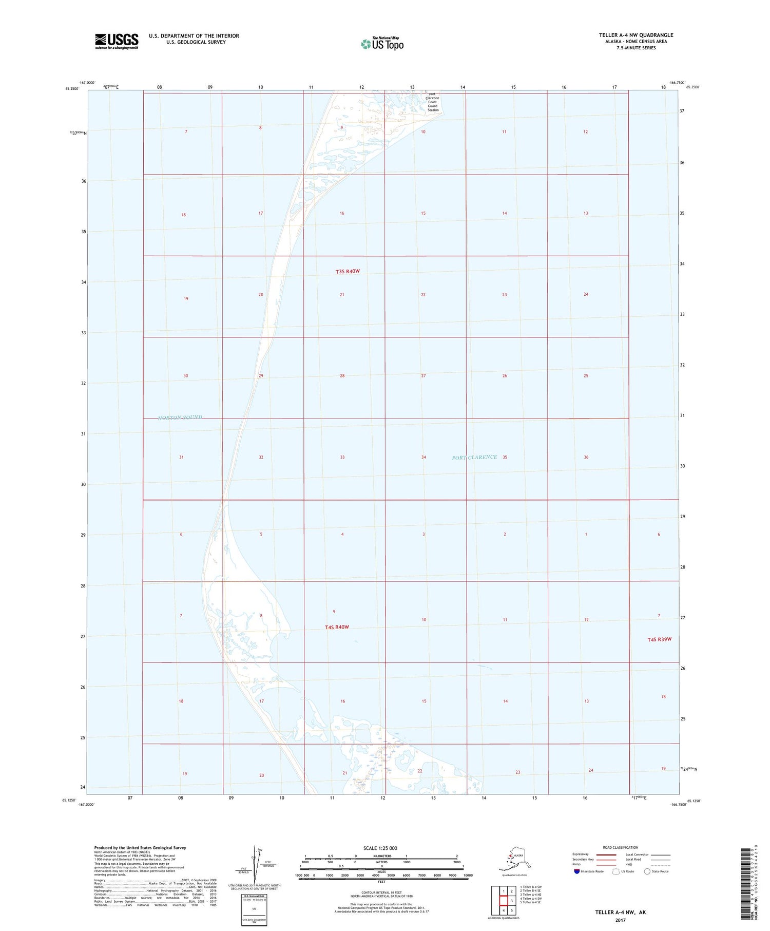 Teller A-4 NW Alaska US Topo Map Image
