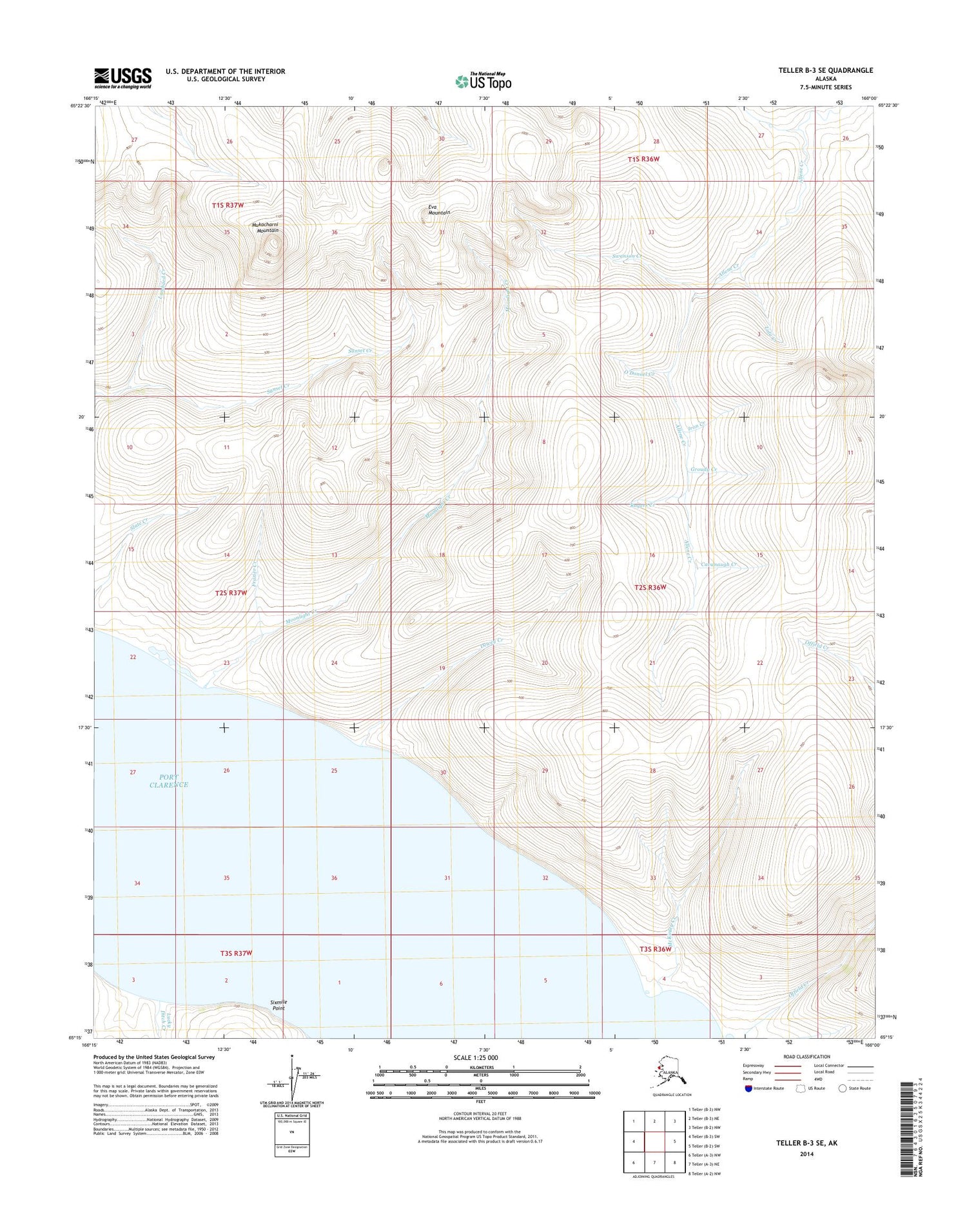 Teller B-3 SE Alaska US Topo Map Image