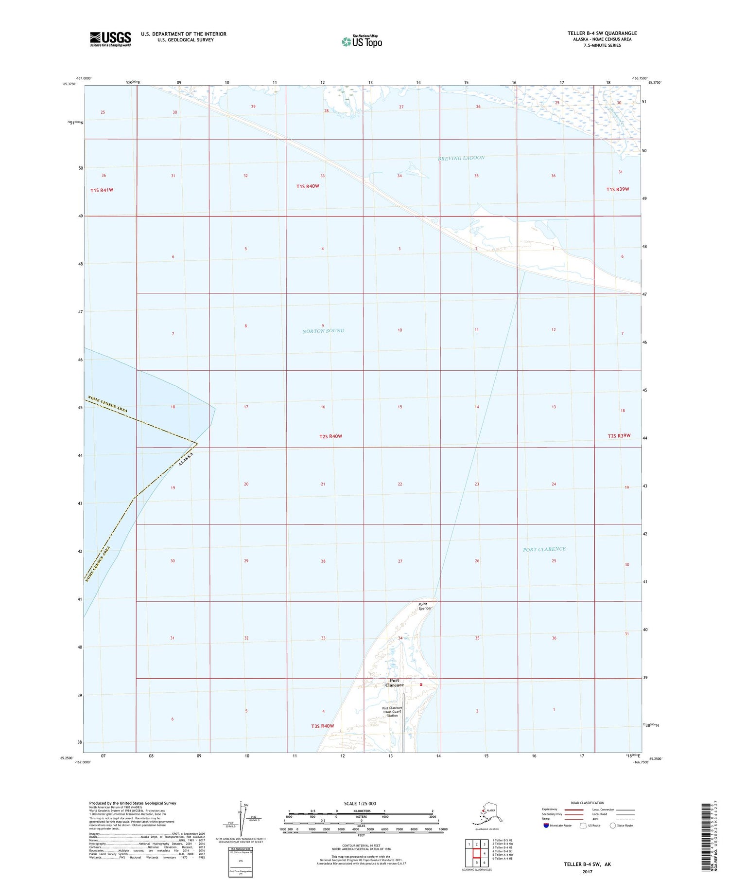 Teller B-4 SW Alaska US Topo Map Image