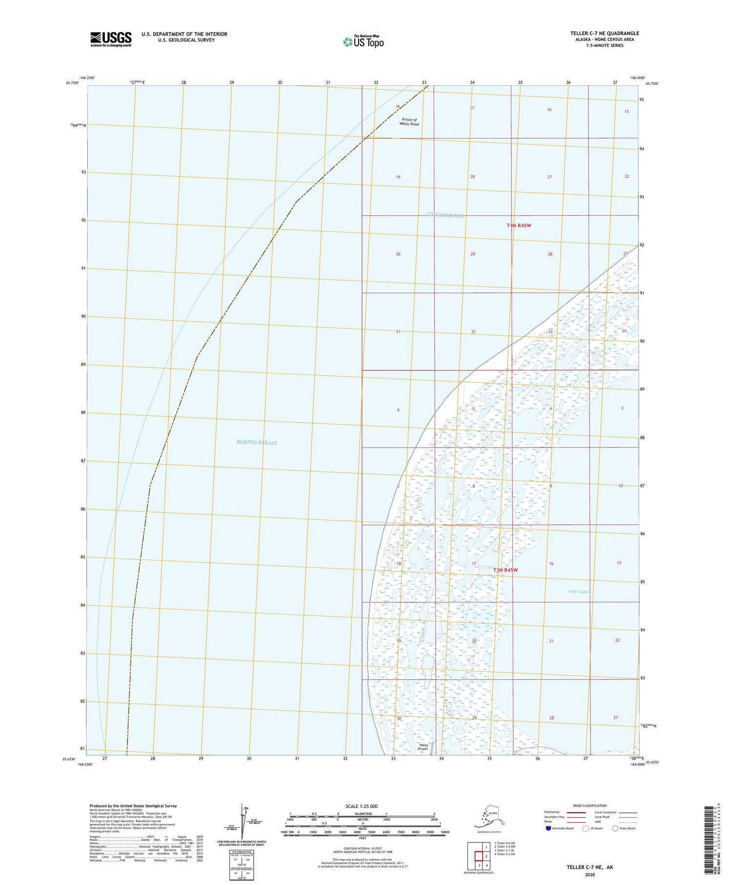 Teller C-7 NE Alaska US Topo Map Image