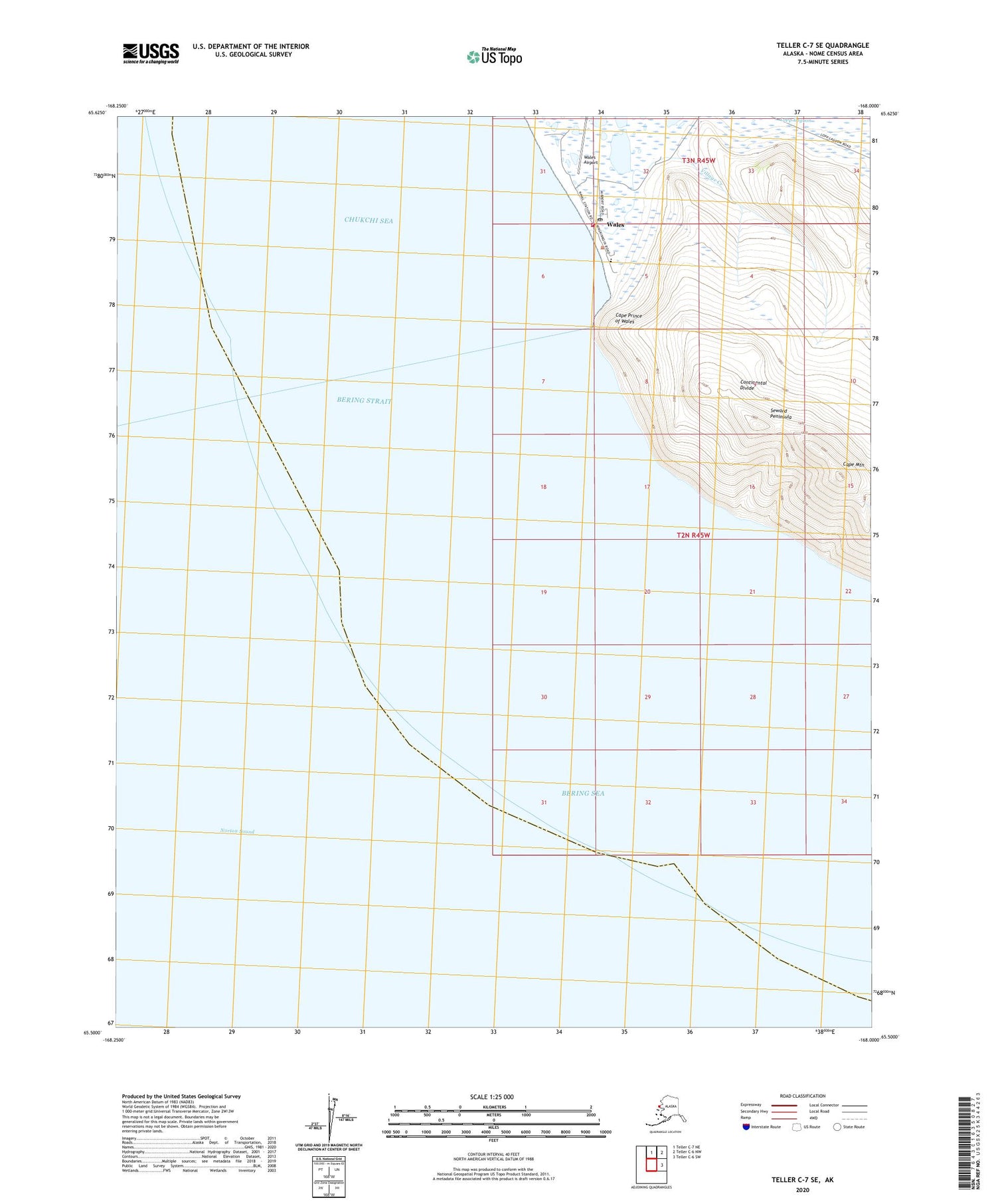 Teller C-7 SE Alaska US Topo Map Image