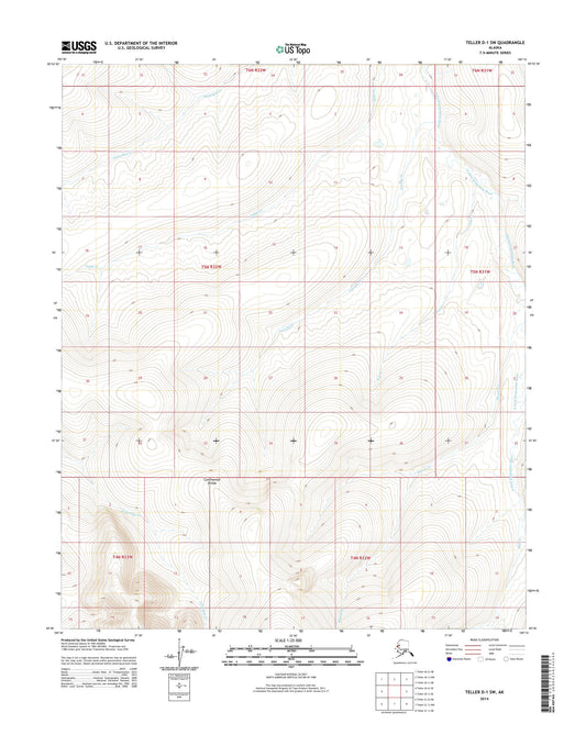 Teller D-1 SW Alaska US Topo Map Image