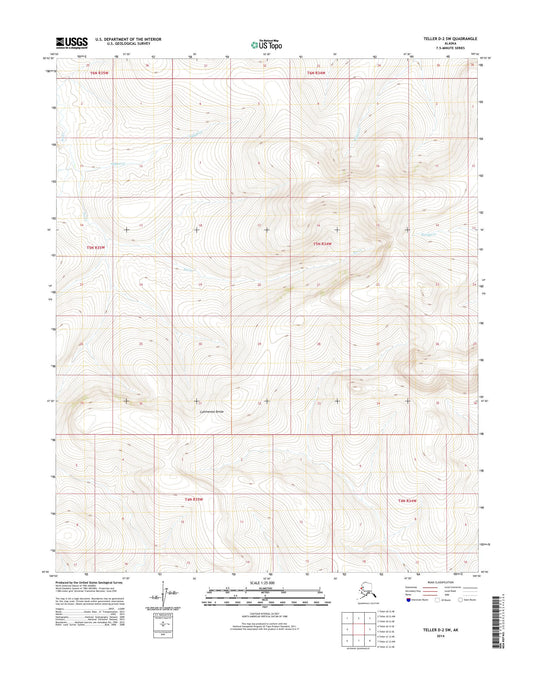 Teller D-2 SW Alaska US Topo Map Image