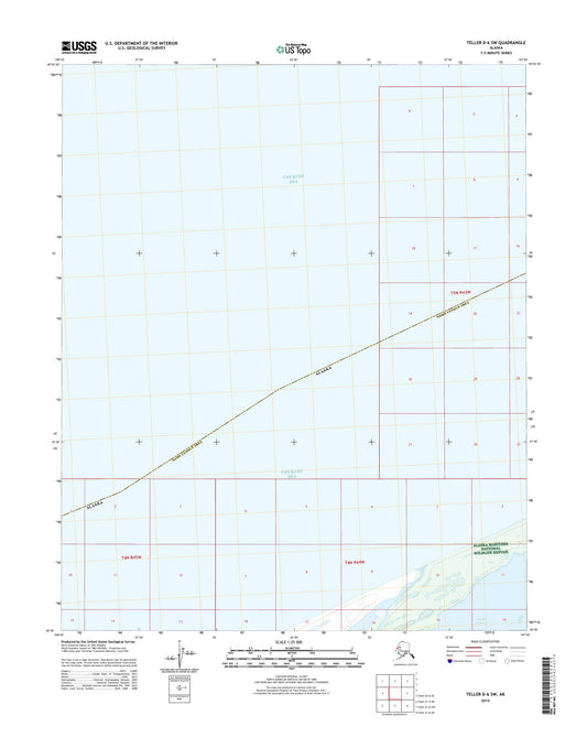 Teller D-6 SW Alaska US Topo Map Image