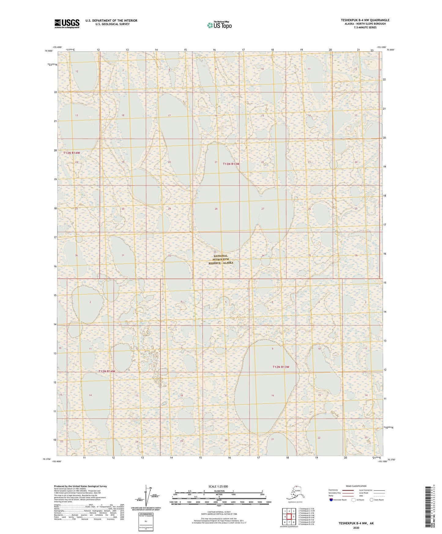 Teshekpuk B-4 NW Alaska US Topo Map Image