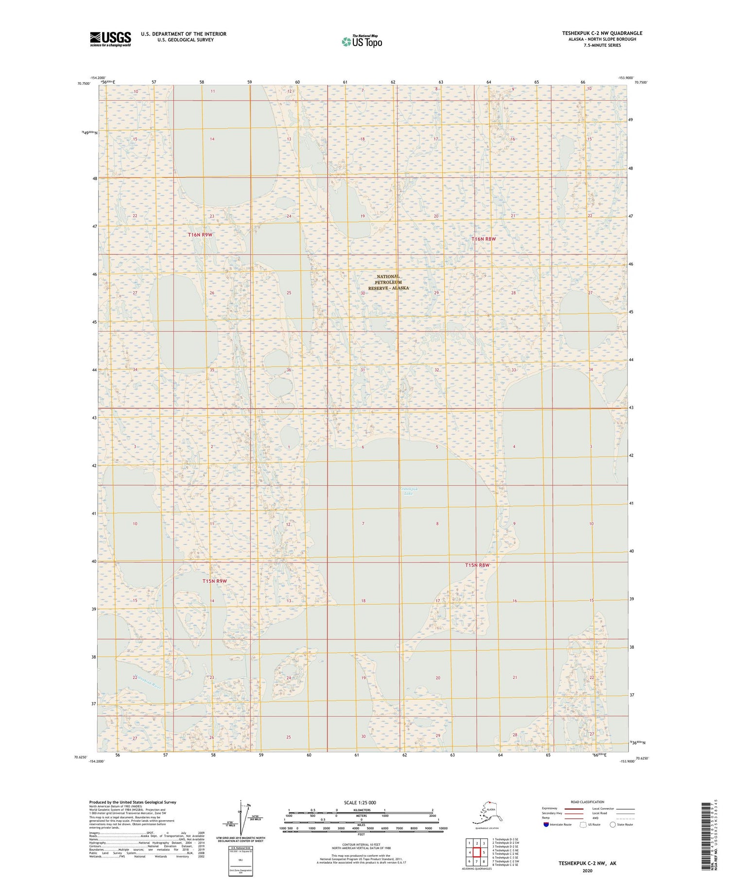 Teshekpuk C-2 NW Alaska US Topo Map Image