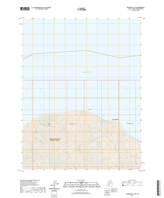 Teshekpuk D-1 NE Alaska US Topo Map Image