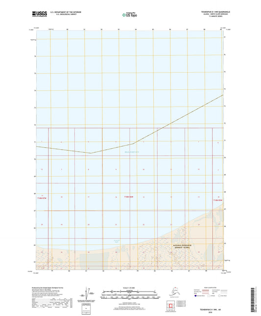 Teshekpuk D-1 NW Alaska US Topo Map Image