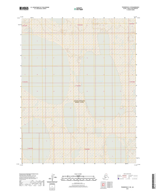 Teshekpuk D-1 SW Alaska US Topo Map Image