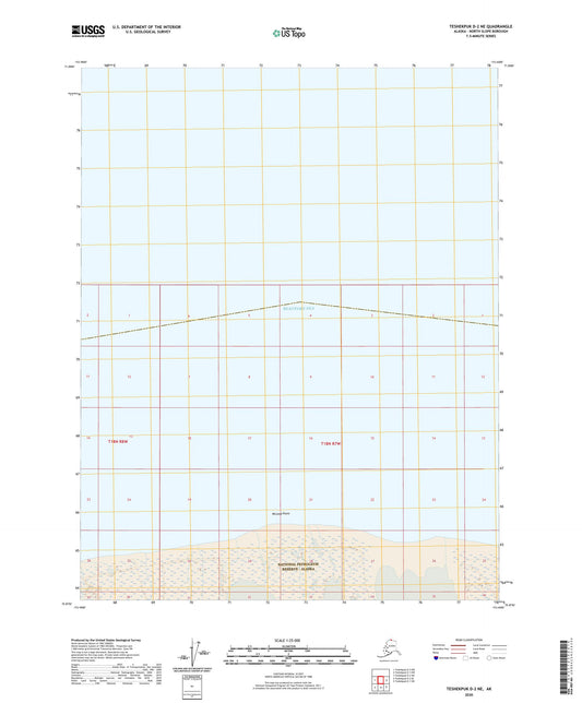 Teshekpuk D-2 NE Alaska US Topo Map Image