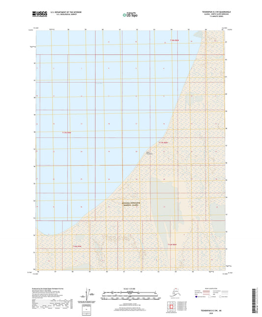Teshekpuk D-2 SW Alaska US Topo Map Image