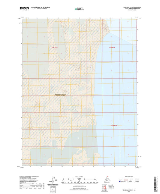 Teshekpuk D-3 NW Alaska US Topo Map Image