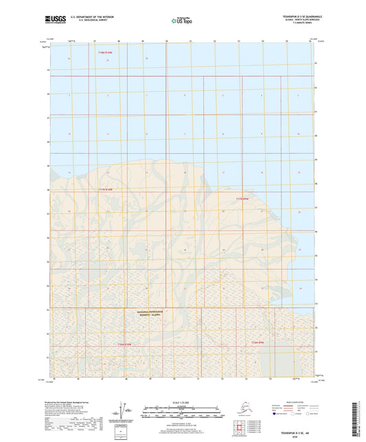 Teshekpuk D-3 SE Alaska US Topo Map Image