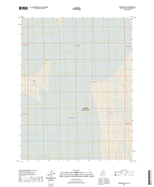 Teshekpuk D-5 NE Alaska US Topo Map Image