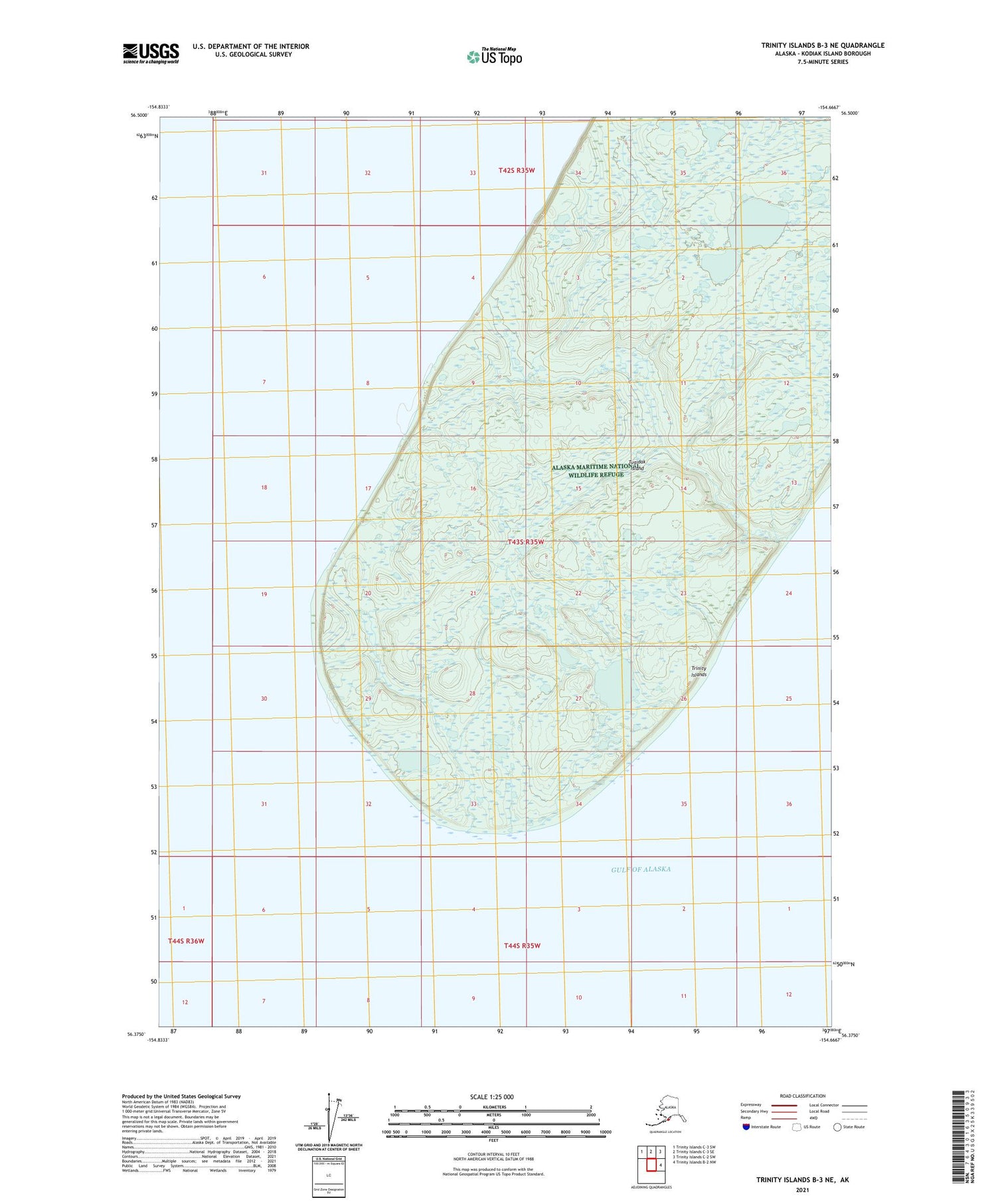 Trinity Islands B-3 NE Alaska US Topo Map – MyTopo Map Store