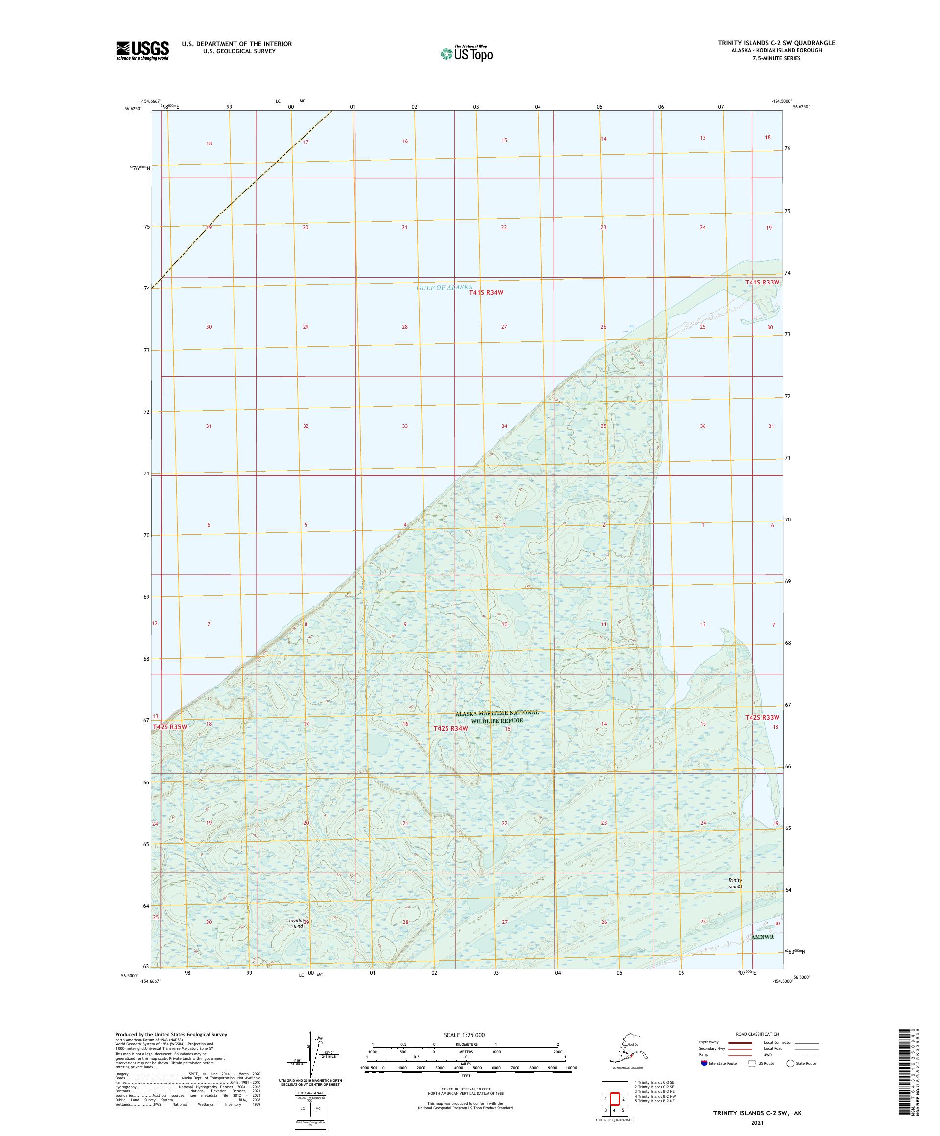 Trinity Islands C-2 SW Alaska US Topo Map – MyTopo Map Store