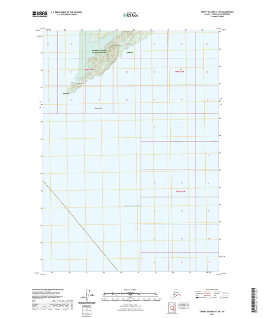 Trinity Islands D-1 SW Alaska US Topo Map Image