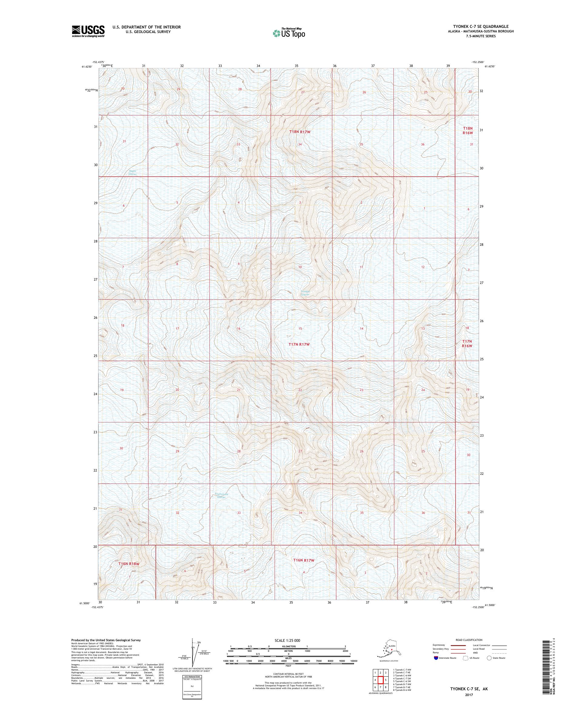 Tyonek C-7 SE Alaska US Topo Map – MyTopo Map Store