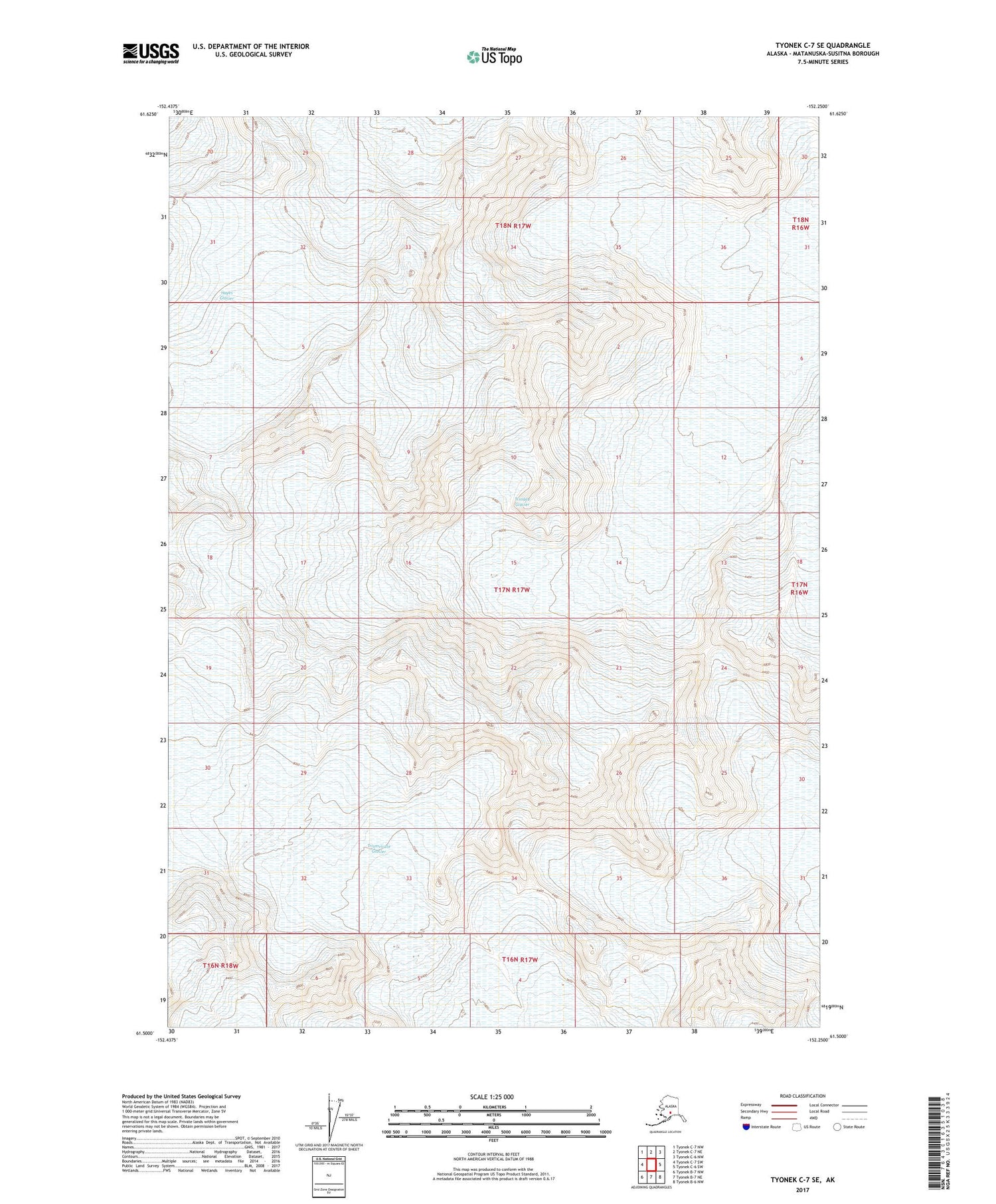 Tyonek C-7 SE Alaska US Topo Map Image