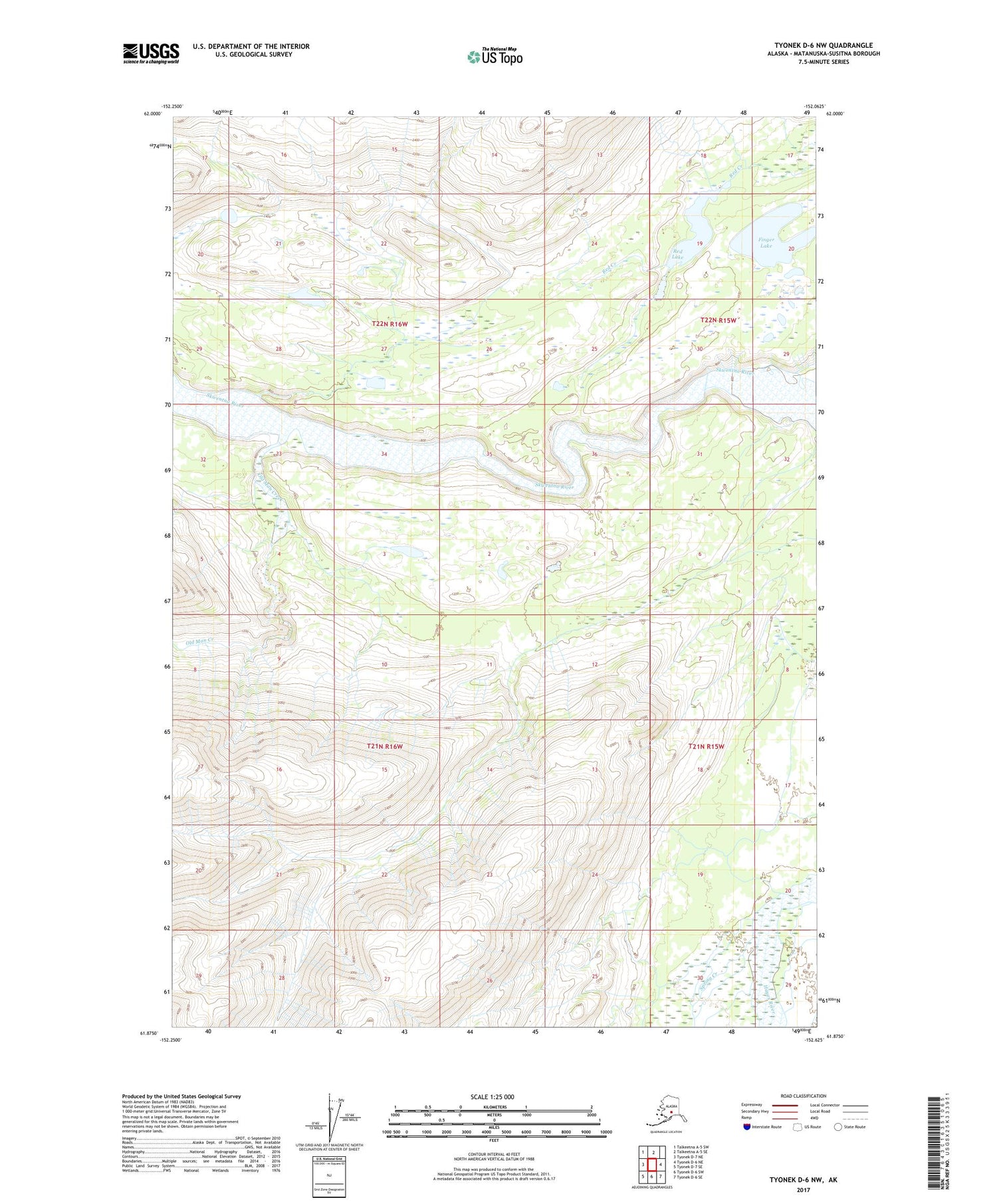 Tyonek D-6 NW Alaska US Topo Map Image