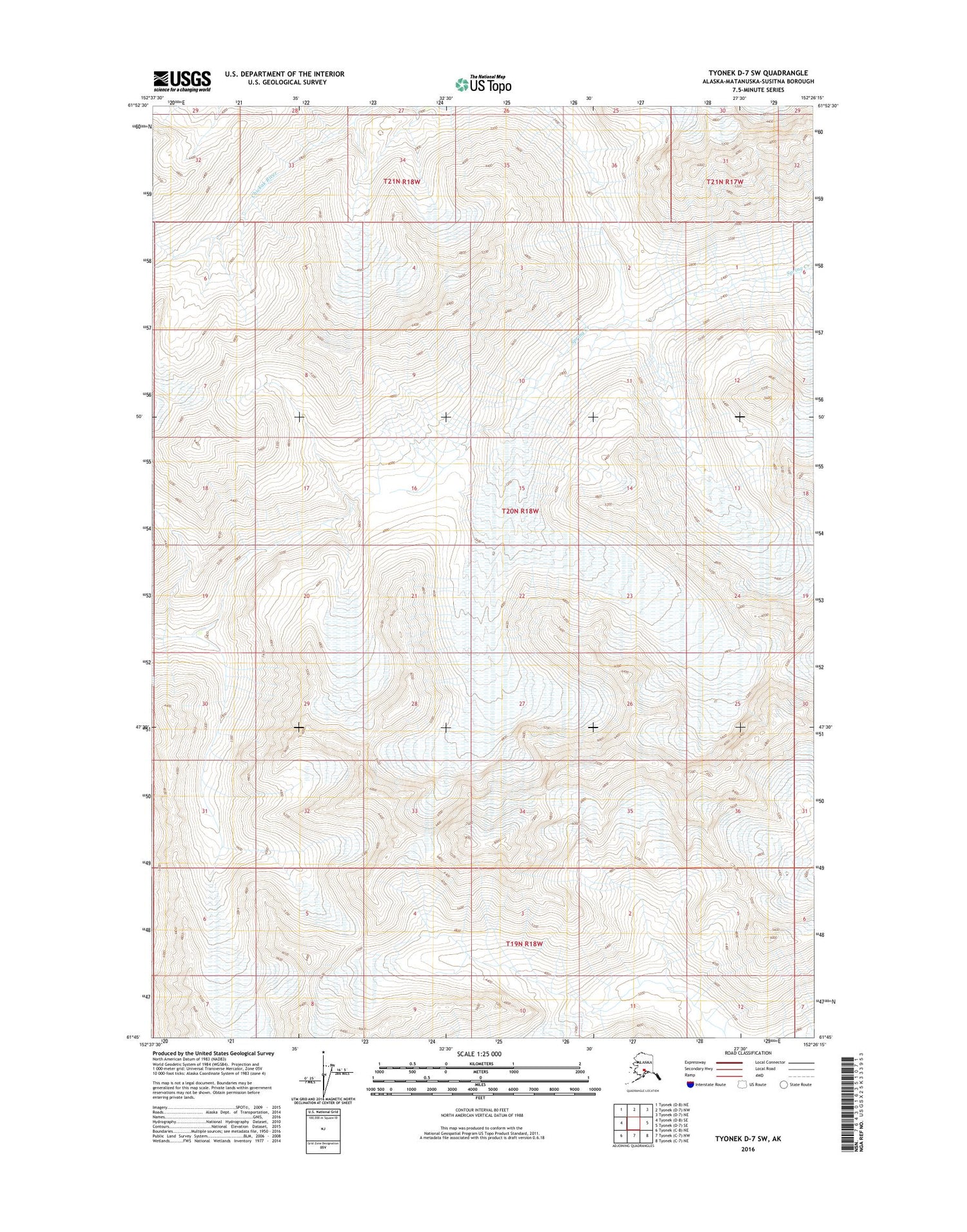 Tyonek D-7 SW Alaska US Topo Map Image