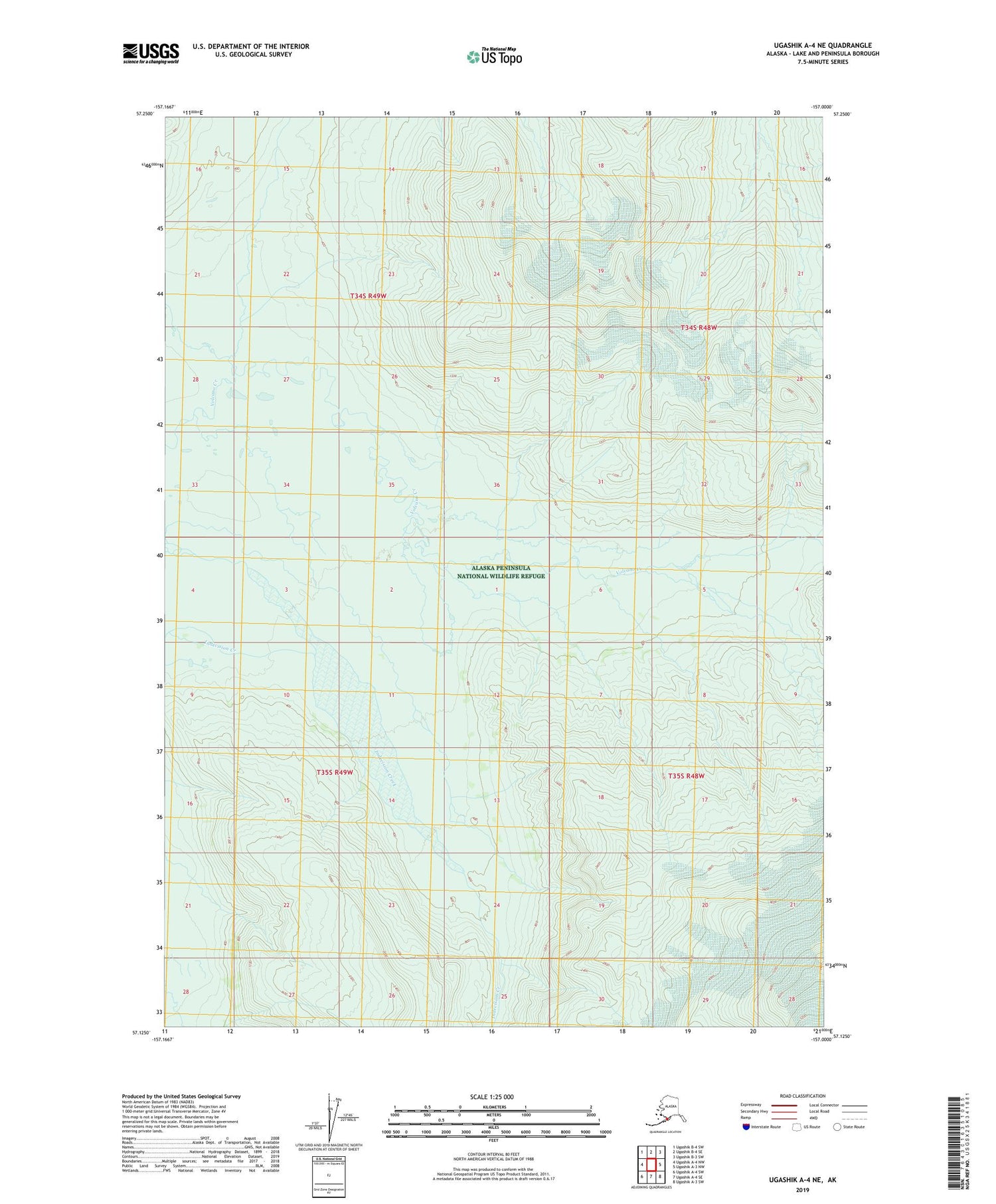 Ugashik A-4 NE Alaska US Topo Map Image