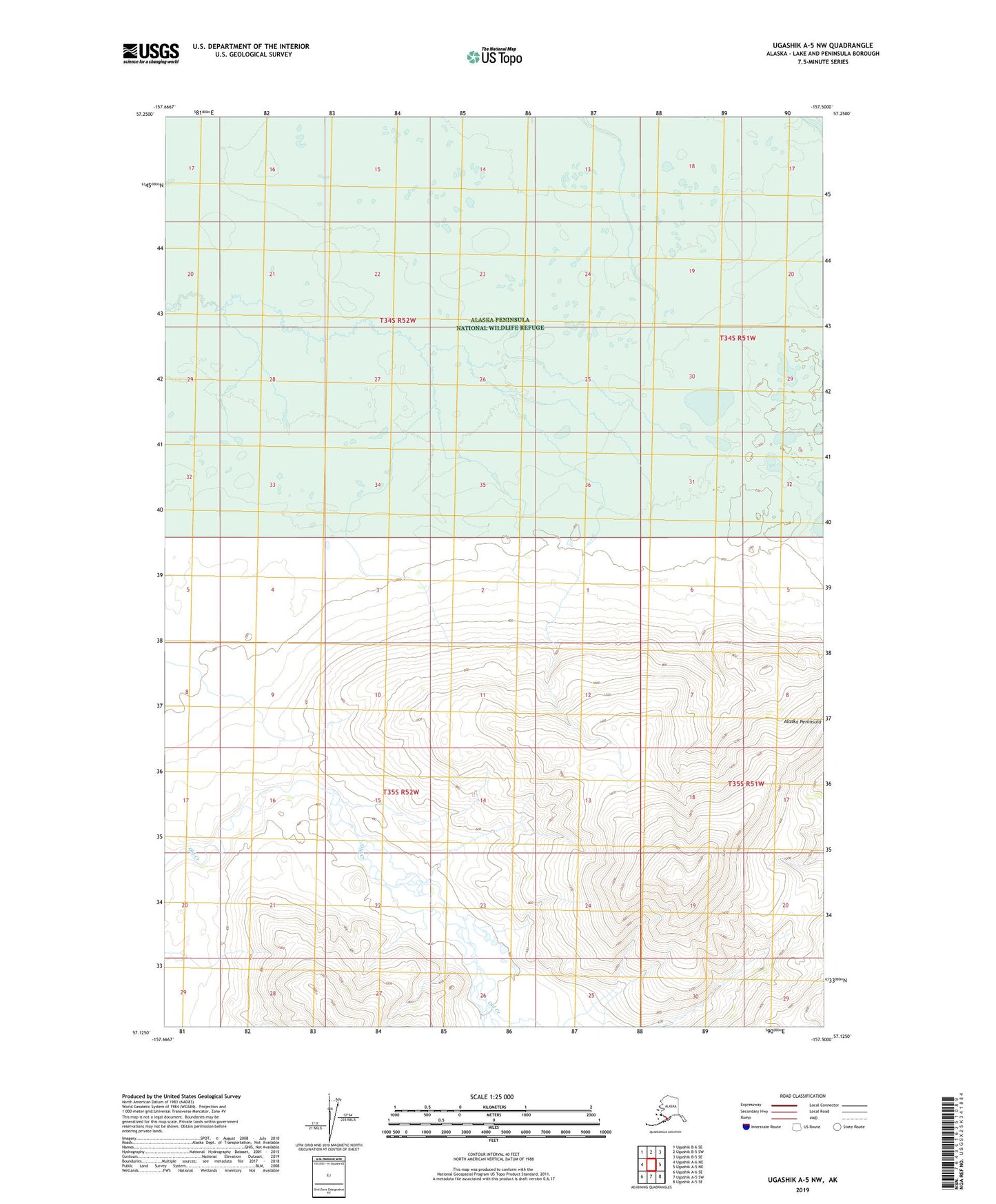 Ugashik A-5 NW Alaska US Topo Map Image