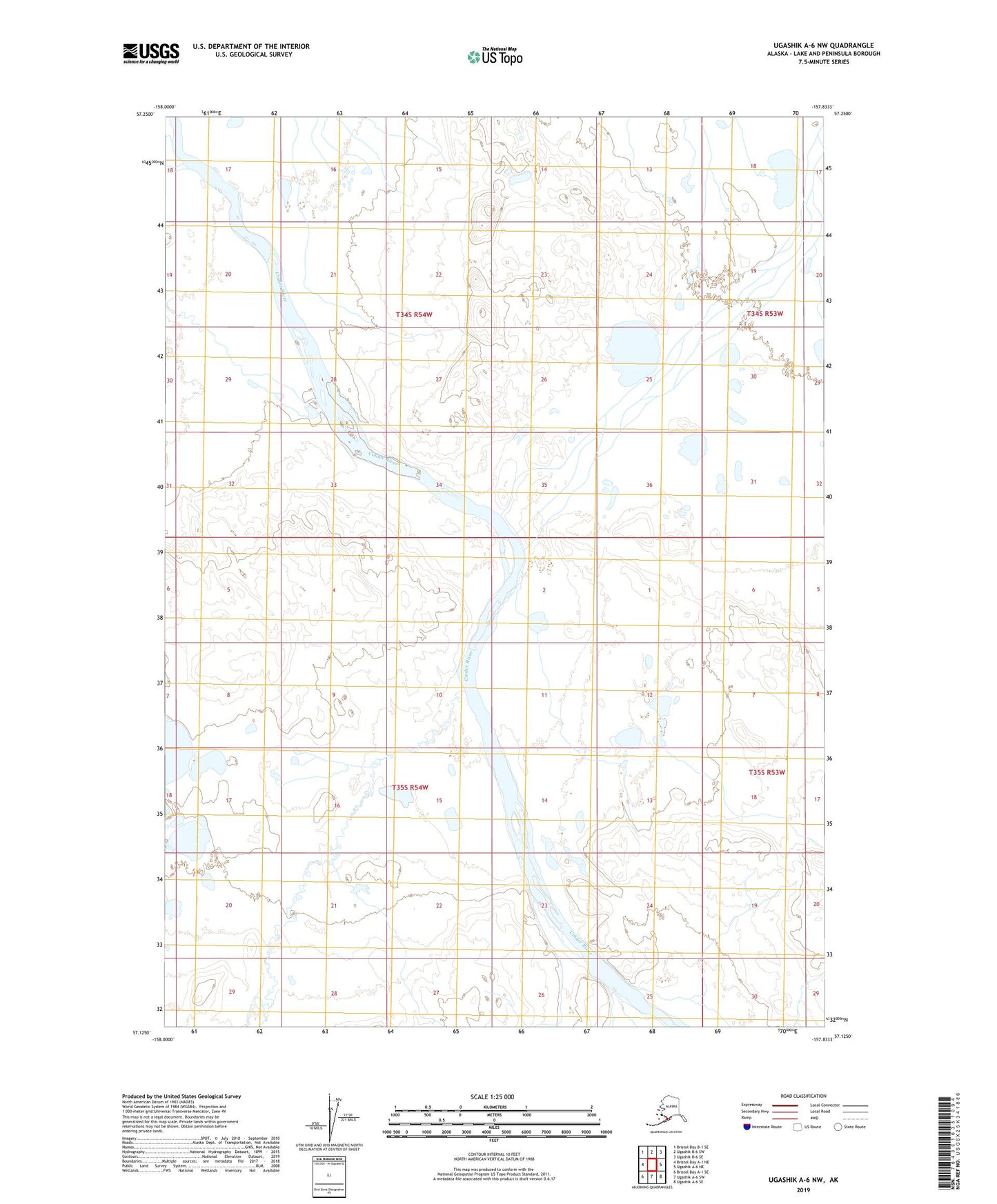 Ugashik A-6 NW Alaska US Topo Map Image