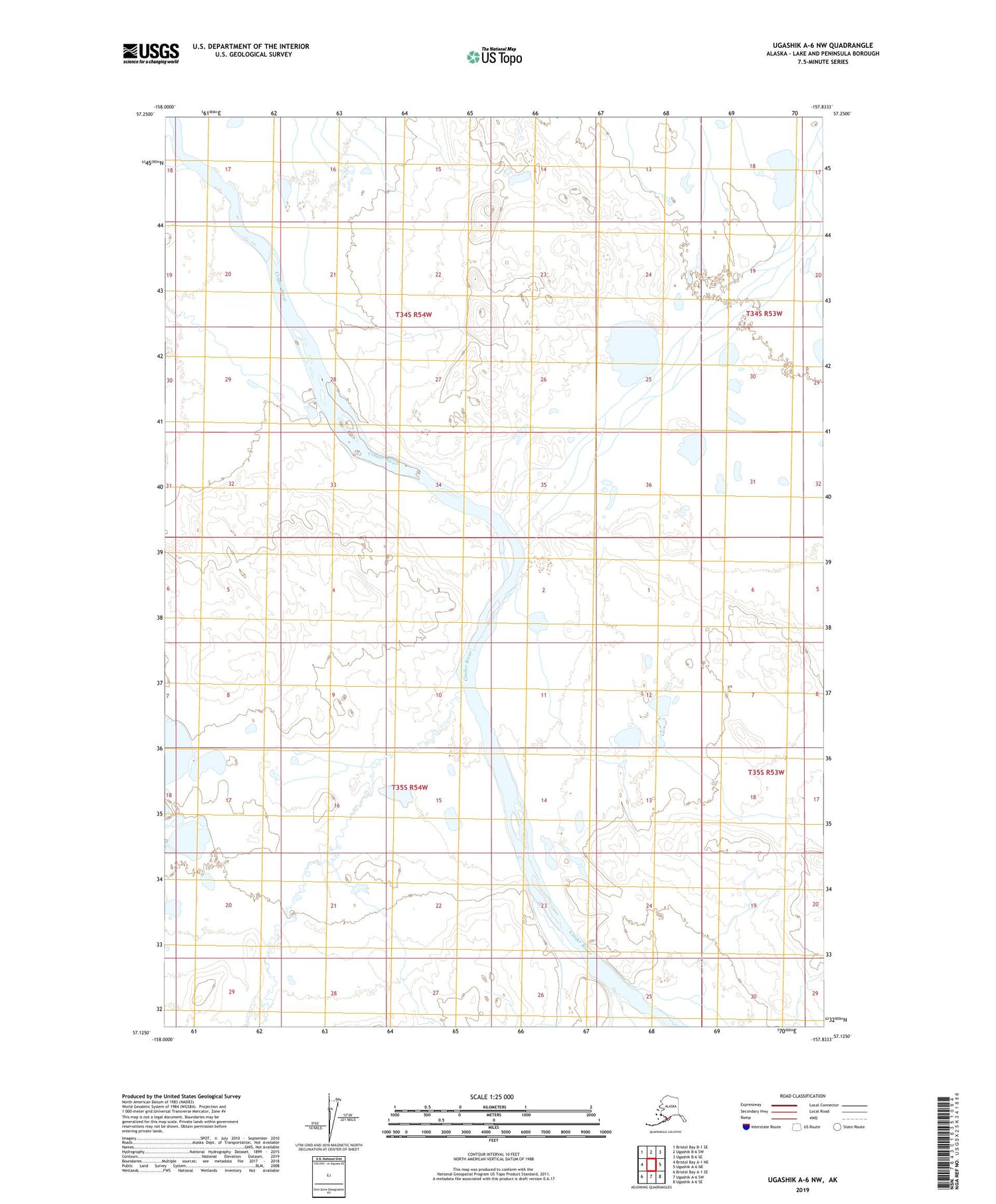 Ugashik A-6 NW Alaska US Topo Map Image