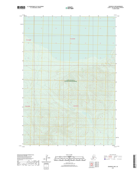 Ugashik B-3 NW Alaska US Topo Map Image