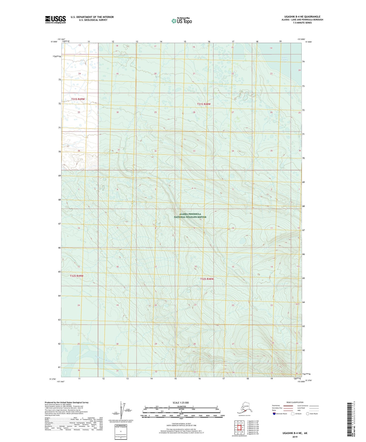 Ugashik B-4 NE Alaska US Topo Map Image