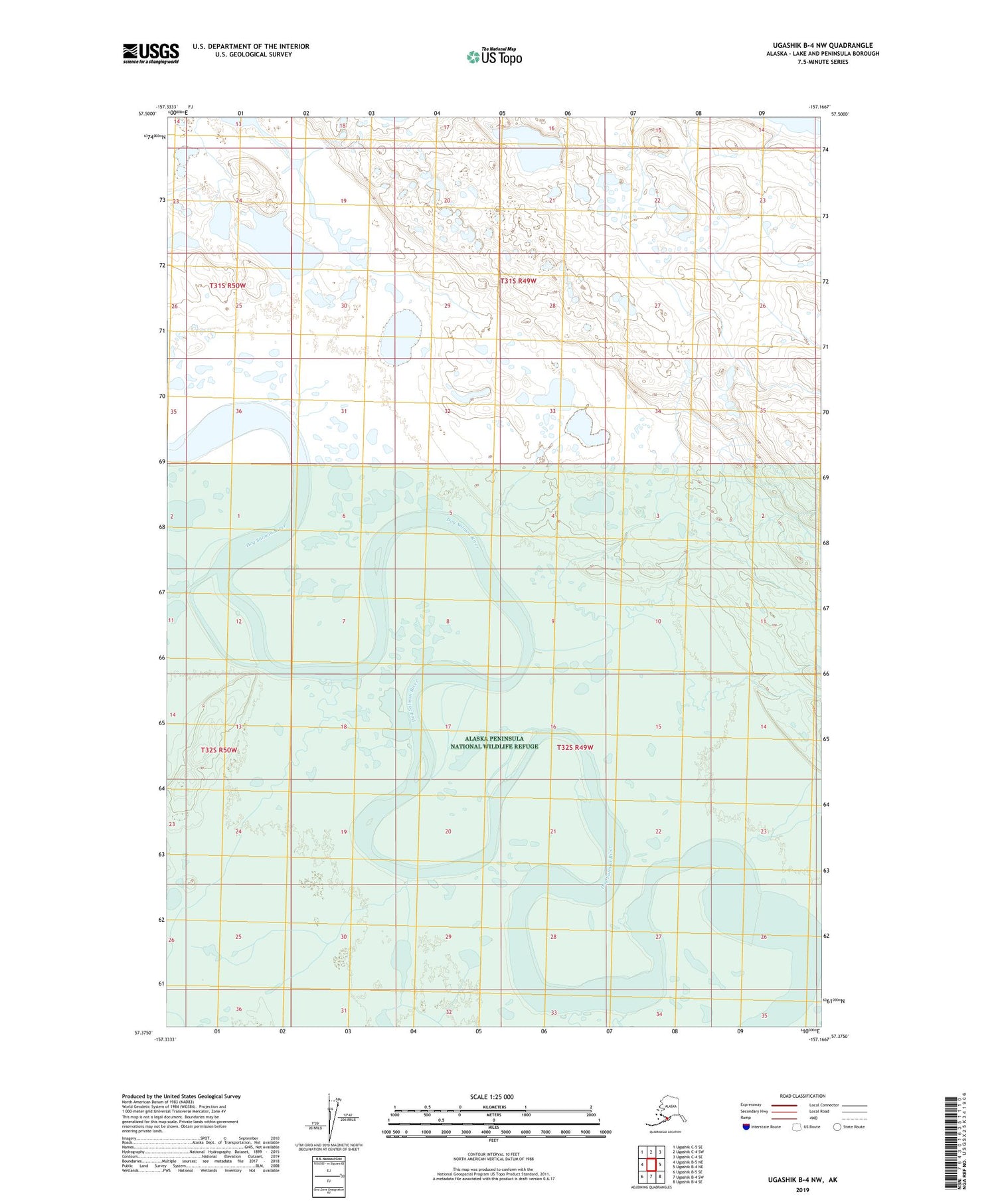 Ugashik B-4 NW Alaska US Topo Map Image