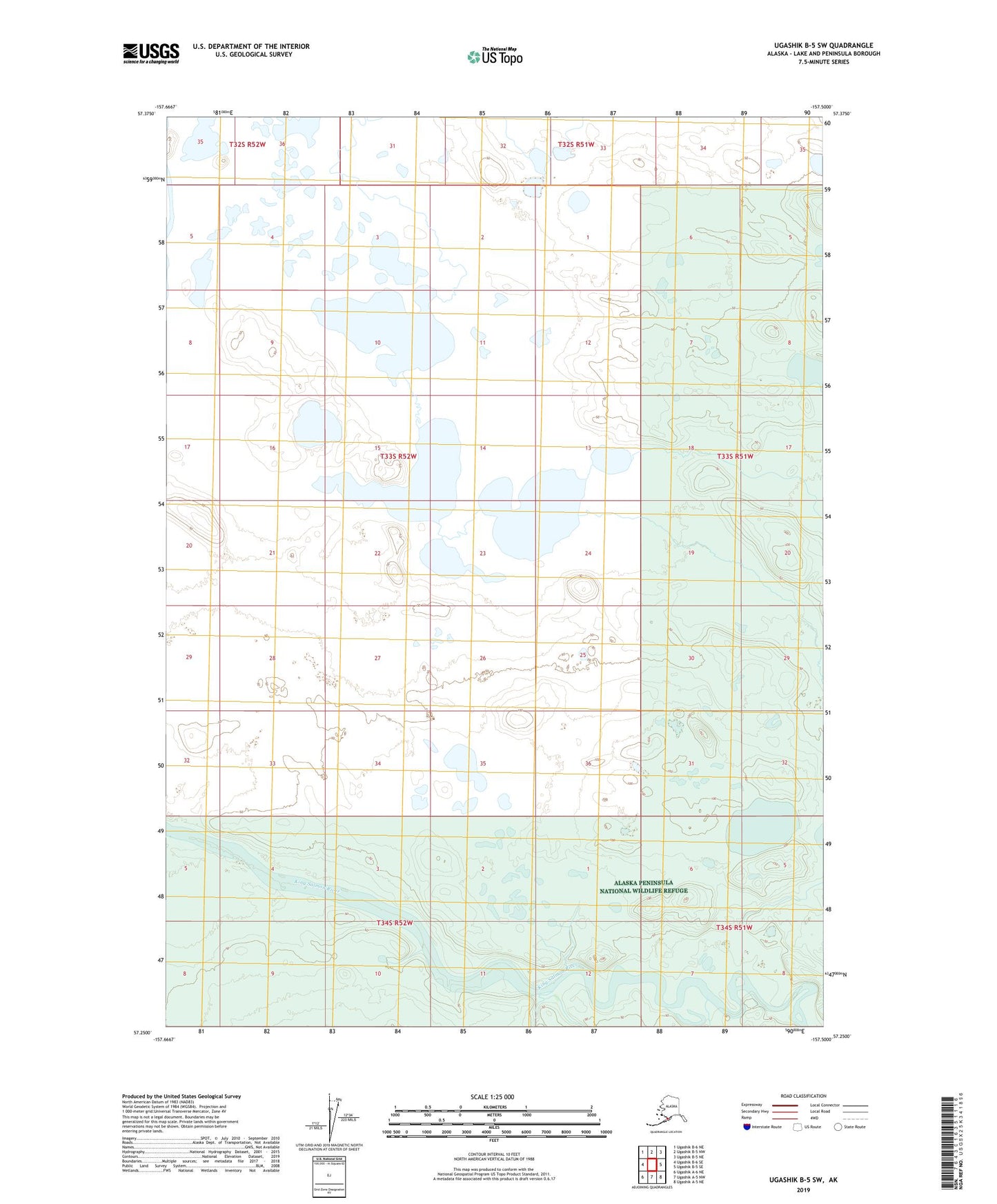 Ugashik B-5 SW Alaska US Topo Map Image