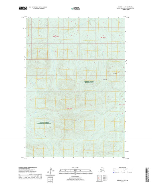 Ugashik C-1 NW Alaska US Topo Map Image