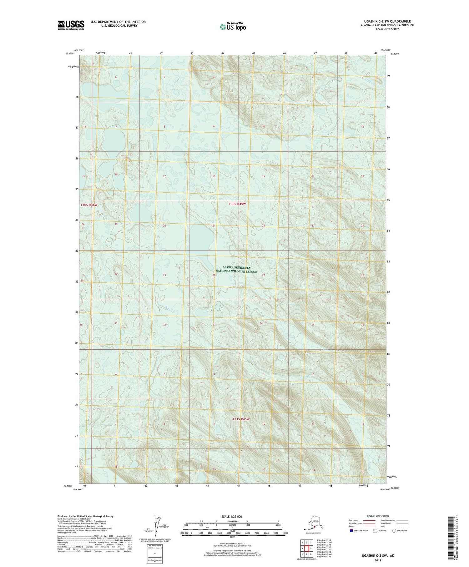 Ugashik C-2 SW Alaska US Topo Map Image
