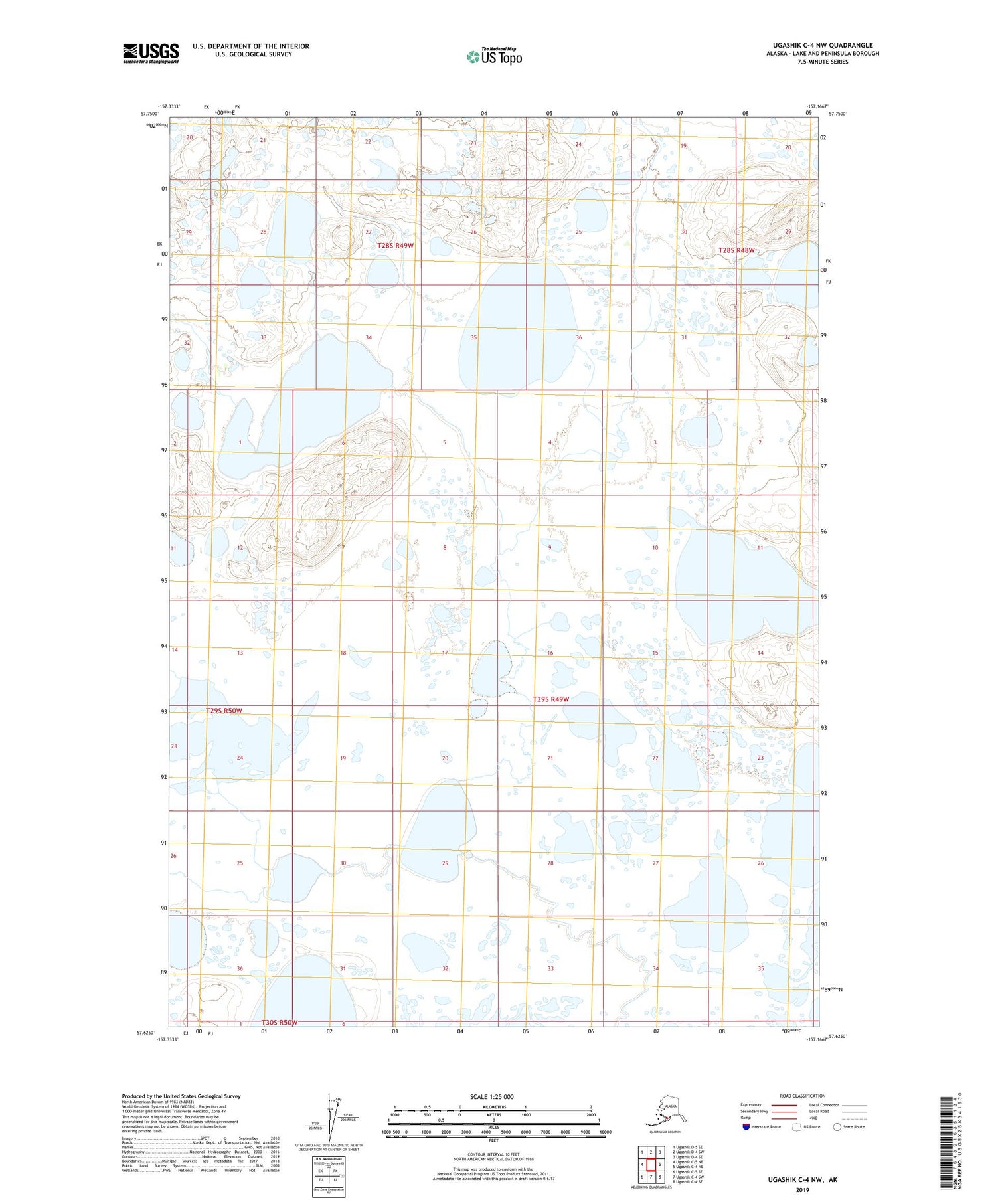Ugashik C-4 NW Alaska US Topo Map Image