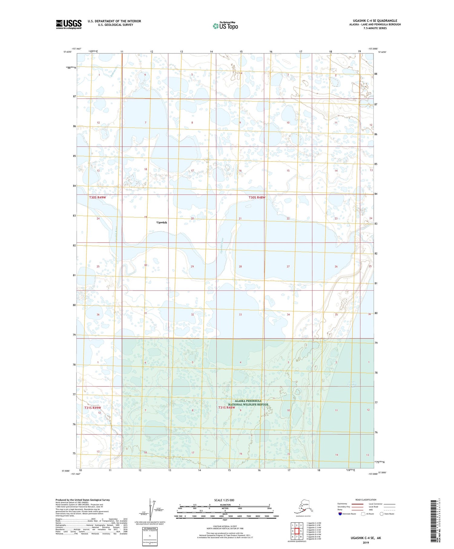 Ugashik C-4 SE Alaska US Topo Map Image
