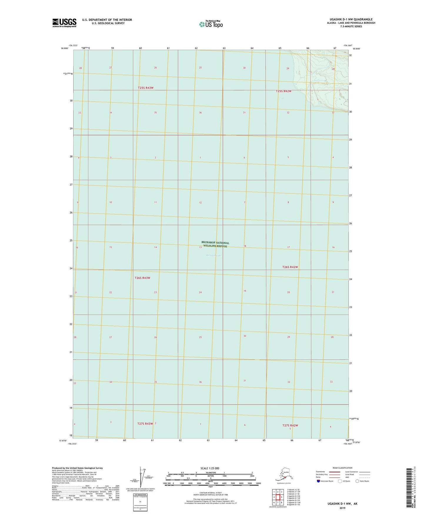 Ugashik D-1 NW Alaska US Topo Map Image